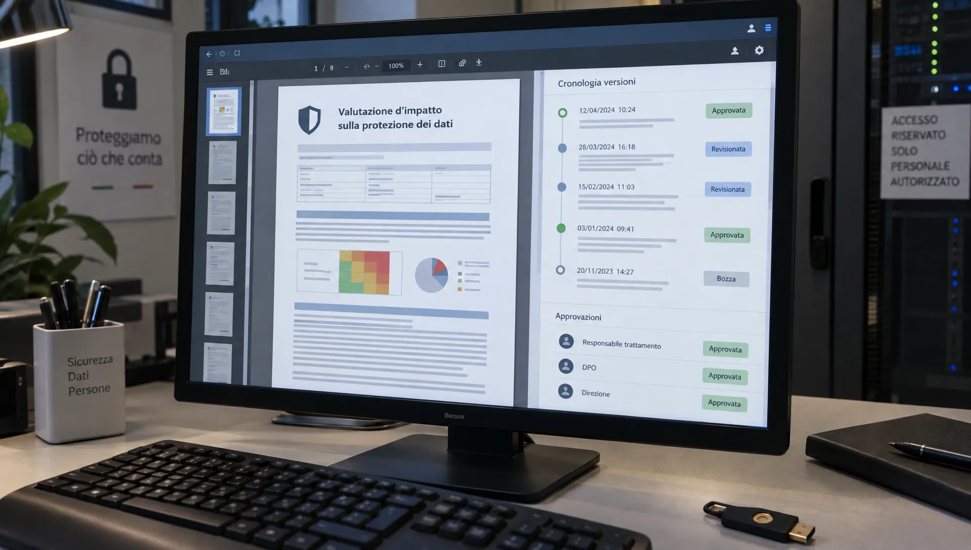 Valutare ruoli, log e approvazioni in un DPIA software